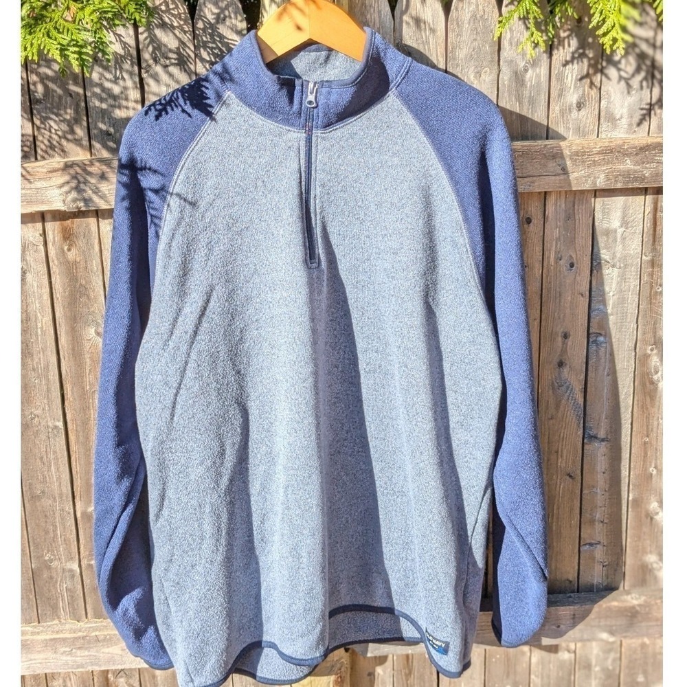 Old Navy Mens XL Quarter‎ Zip Fleece Pullover Heather Blue Navy Raglan Gorpcore